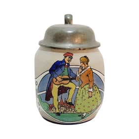 Merkelbach & Wick Stein, German Beer Stein, Courting Scene with Saying