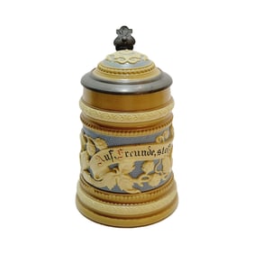 Mettlach #1740, German Beer Stein, Drinking Verse