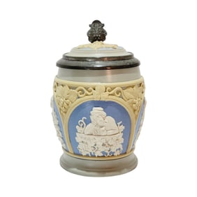 Mettlach #1266, German Beer Stein, Drinking Scenes