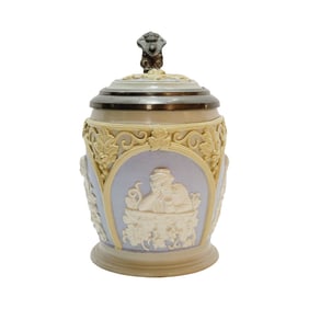 Mettlach #1266, German Beer Stein, Drinking Scenes