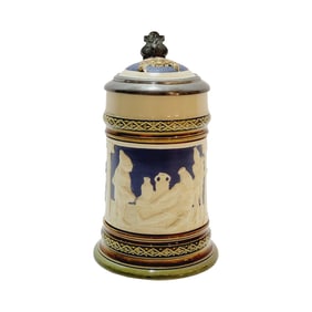Mettlach #2243, German Beer Stein, In the Black Whale at Ascalon