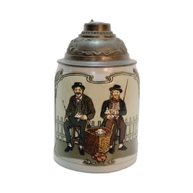 Mettlach #2967 II, German Beer Stein, Farmers with Piglets