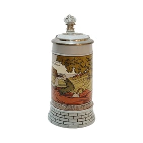 Mettlach #2833 A, German Beer Stein, At the Well Beside the Gate