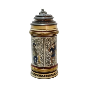 Mettlach #1154, German Beer Stein, Hunters