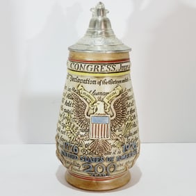 Ceramarte Budweiser CSL8, Brazilian Beer Stein, U.S. Bicentennial