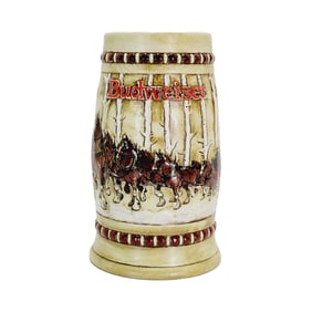 Ceramarte Budweiser CS50, Brazilian Beer Stein, Snowy Woodland