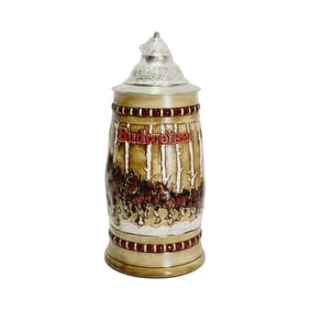 Ceramarte Budweiser CSL50, Brazilian Beer Stein, Snowy Woodland