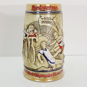 Ceramarte Budweiser CS60, Brazilian Beer Stein, 1984 Budweiser Olympic Games