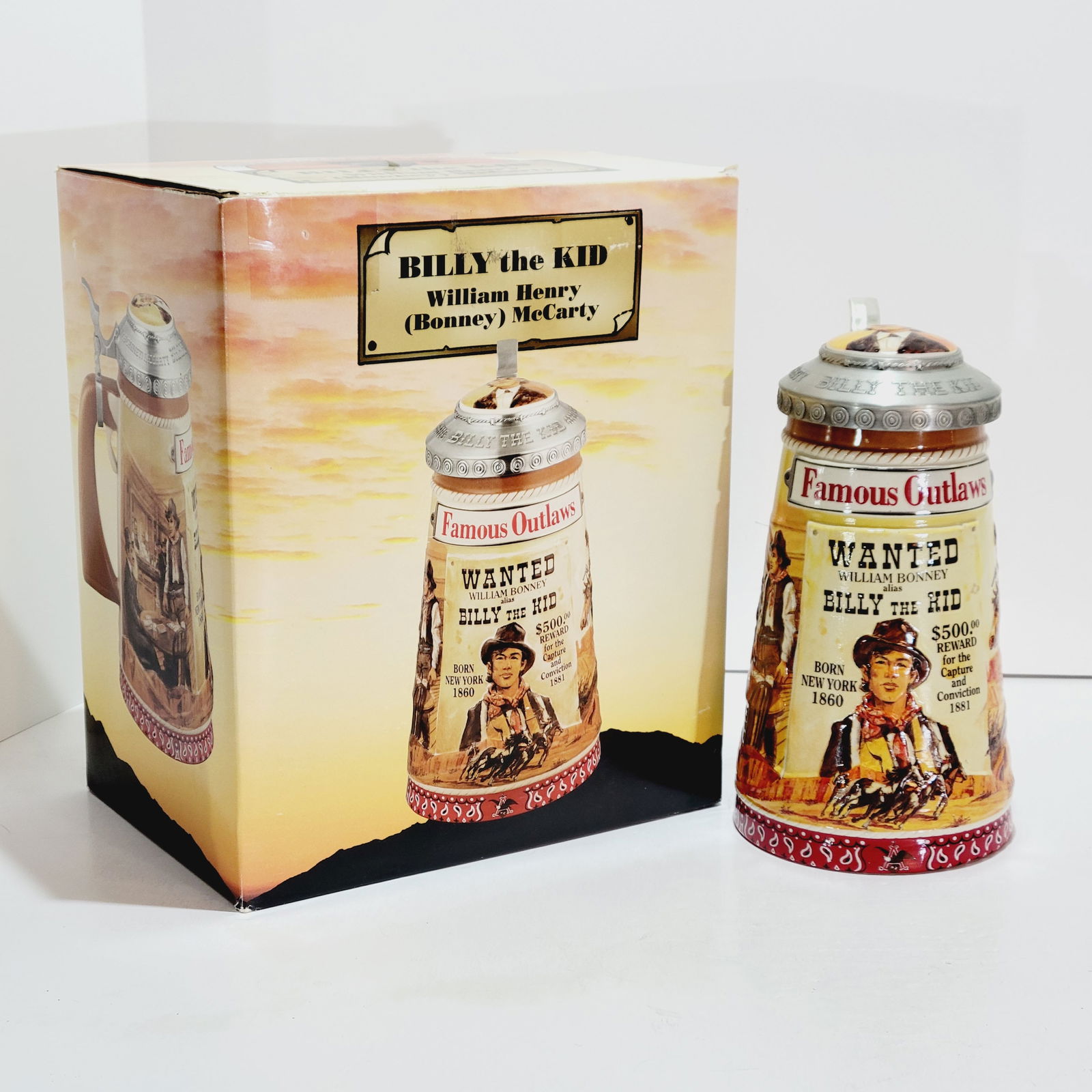 Tradex GmbH Budwieser CS597, Chinese Beer Stein, Billy the Kid (1 of 12)