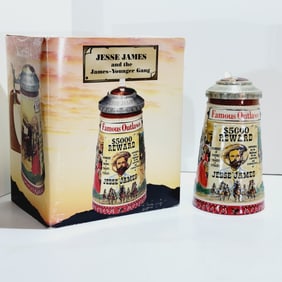 Tradex GmbH Budwieser CS601, Chinese Beer Stein, Jesse James