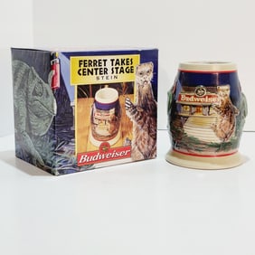 Ceramarte Budwieser CS422, Brazilian Beer Stein, Ferret Takes Center Stage