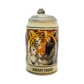 Ceramarte Budwieser CS126, Brazilian Beer Stein, Asian Tiger