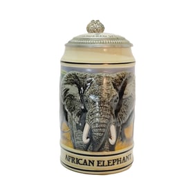 Ceramarte Budwieser CS135, Brazilian Beer Stein, African Elephant