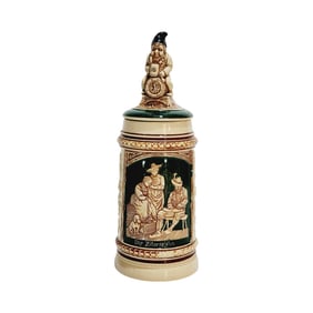 Pottery Stein, German Beer Stein, The Zither Player