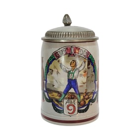 Marzi & Remy Stoneware Stein, German Beer Stein, Bowling Stein