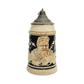 German Pottery Stein, German Beer Stein, German Smoking & Drinking