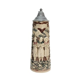 Adolf Diesinger #744, German Beer Stein, Clown Musicians