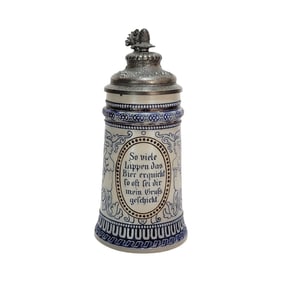 Fritz Thenn #183, German Beer Stein, Mystical Figures with Verse