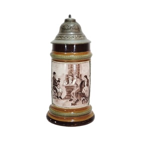 Hauber & Reuther #188/57, German Beer Stein, Lumberjacks Resting