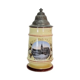 Porcelain Stein, German Beer Stein, Dom = Augsburg