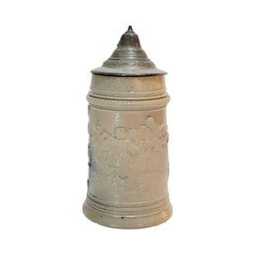 Stoneware Stein, German Beer Stein, Festive Tavern Scene