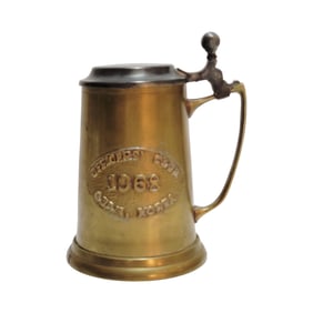 Brass Stein, Korean Beer Stein, Officer's Club 1968 Osan, Korea