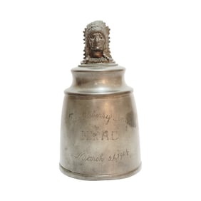 Pewter Stein #496, American Beer Stein, New York Athletic Club Huckleberry Indians