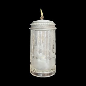Glass Beer, German Beer Stein, Stag & Dog Stein
