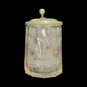 German Glass Beer Stein, Stag Scene