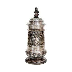 Pewter Stein, German Beer Stein, 25 Year Presentation Stein