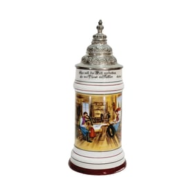 Porcelain Stein, German Beer Stein, Occupational Saddler Stein