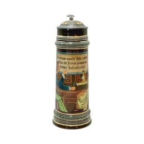 Simon Peter Gerz #1384, German Beer Stein, Peasant and King