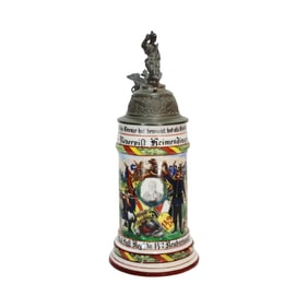 Regimental Stein, German Beer Stein, 6. Comp. 7. Bad. Inft. Regt. Nr.142 Neubreisach 1905-1907