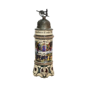 Dumler & Breiden Regimental Stein, German Beer Stein, c.d.2. Battr. 1. Westl. Feldart. Rgt.No.7