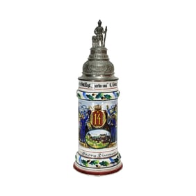 Regimental Stein, German Beer Stein, Kgl.bayr,14.Inft.Regt.,,Hartmann" 6. Comp.1909-1911 Nurnberg