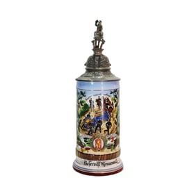 Regimental Stein, German Beer Stein, 2. Kurhess. Deldart. Regt. No.47. fahr. Battr. 1904-1906 Fulda.