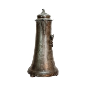 Kayserzinn Pewter Stein, German Beer Stein, Large Footed Horse Stein