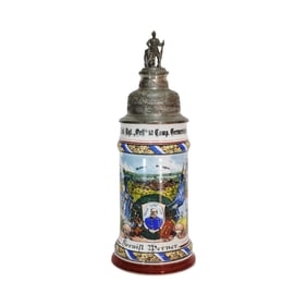 Regimental Stein, German Beer Stein, 17. Inf.-Rgt.,, Orff" 10. Comp. Germersheim 1903-1905