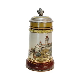 Mettlach Stein #2277, German Beer Stein, Nuremberg Castle