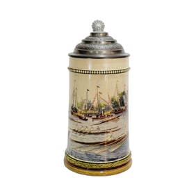 Mettlach Stein #2271/981, German Beer Stein, Rowing Regatta