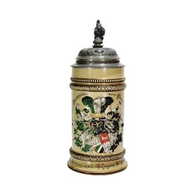 Mettlach Stein #62, German Beer Stein, Student Association Stein