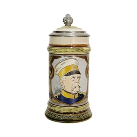 Mettlach Stein #1794, German Beer Stein, Bismarck