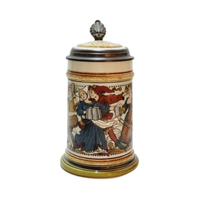 Mettlach Stein #2094, German Beer Stein, Strolling Musicians