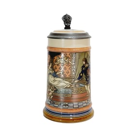 Mettlach Stein #2401 German Beer Stein, Tannh?user in Venusberg