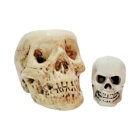 German Character items, German Figures, 2 Skulls
