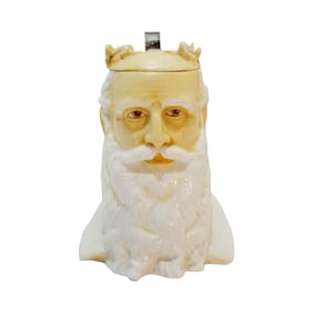 Schierholz & Sohn Character Stein #41, German Beer Stein, Friedrich Jahn with Laurel Wreath