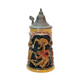 Reinhold Hanke #1402, German Beer Stein, Monkeys