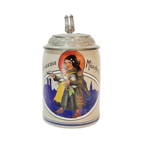Steinzeugindustrie Stoneware Stein, German Beer Stein, Munich Child