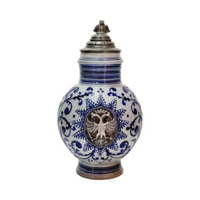 Merkelbach & Wick Stein, German Beer Stein, Mosaic with Double Eagle