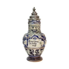 Dumler & Breiden Stein #156, German Beer Stein, Bearded Man Jug